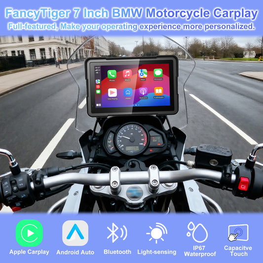 2025 WEUASTE Professional BM700 for BMW R1200GS R1250GS S1000XR Motorcycle CarPlay & Android Auto, 7" Waterproof GPS Screen, Data Reading, Native Wonder, TPMS, Light Sensor, Music Sharing, Intercom,16-Pin