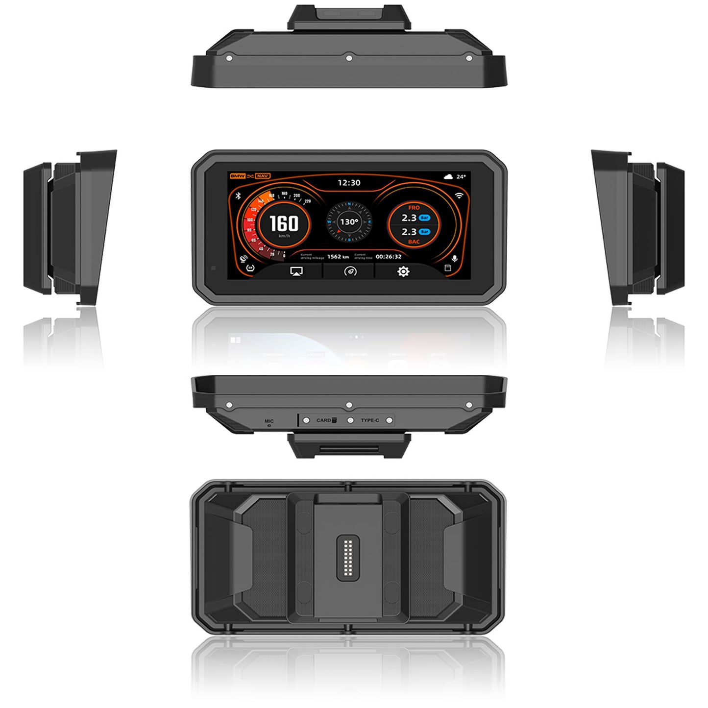 Motorcycle Carplay Screen for BMW R1200GS/R1200GSADV /R1250GS/R1250GSADV Motorcycle, 6 inch Waterproof Touchscreen, Portable Carplay/Android Auto GPS Navigation for Motorbike, Dual Bluetooth