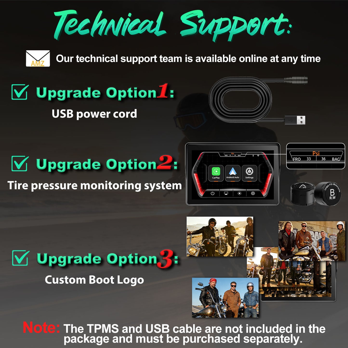 2026 WEUASTE GPS Carplay 5 inch for Motorcycle with Wireless CarPlay & Android Auto, IP69K Waterproof Touch Screen, GPS Navigation, Supports Bluetooth, Siri/Google Voice Control, Custom Boot Logo, Bracket