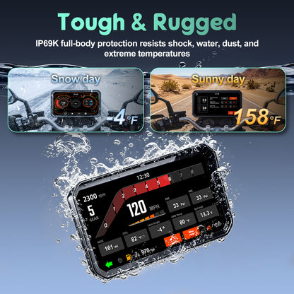 WEUASTE 6" Motorcycle CarPlay GPS Navigation Fit for BMW with Wonder Wheel, Wireless Bluetooth, 1000 Nits Waterproof HD Touch Screen, Plug&Play, Support Voice Control, TPMS/Light Sensor/Siri, Android Auto