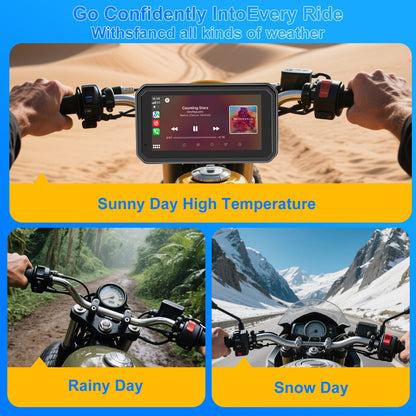 WEUASTE MT600 Portable Wireless Motorcycle Apple Carplay & Android Auto, 6" Waterproof GPS Navigation Screen for Motorbike, Music Sharing, Light Sensor, BT, Anti-Theft Design Quick-Release Magnetic Mount