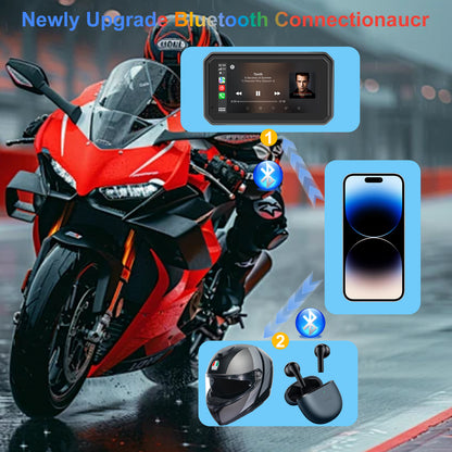 Weuaste MT600 Pro Motorcycle Dash Cam, Quick-Release Magnetic Mount, Motorcycle Carplay & Android Auto GPS Navigation for Motorbike, Dual HD 1080P Camera, TPMS, 6" IP67 Waterproof Touchscreen, Siri