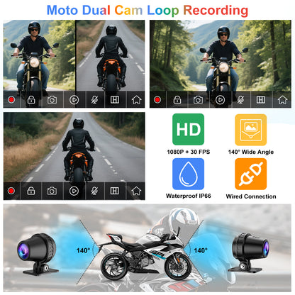 Weuaste MT600 Pro Motorcycle Dash Cam, Quick-Release Magnetic Mount, Motorcycle Carplay & Android Auto GPS Navigation for Motorbike, Dual HD 1080P Camera, TPMS, 6" IP67 Waterproof Touchscreen, Siri