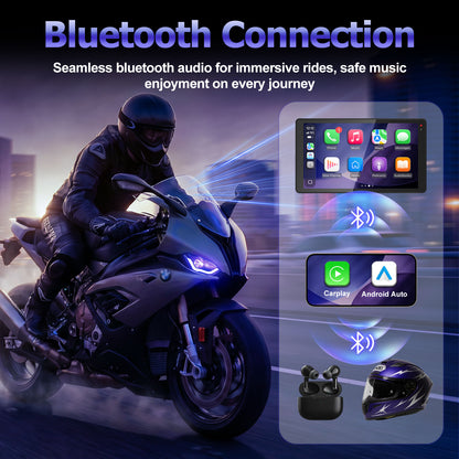 WEUASTE 6.5 Inch Motorcycle CarPlay GPS for BMW, Ultra-Bright CarPlay Screen, 1000 Nits Bright Waterproof HD Touch Screen, Plug&Play Lossless Installation, iOS/Android Native Protocol Support