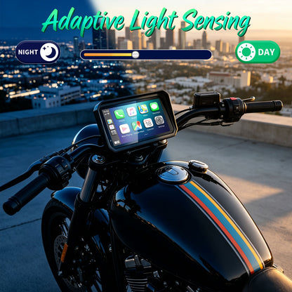 2026 Weuaste GPS Carplay 6 inch for Motorcycle with TPMS, Wireless CarPlay & Android Auto, GPS Nevigation, Supports Bluetooth, Siri, Google Assistant, Vioce Control, USB, IP69K HD Waterproof Touchscreen