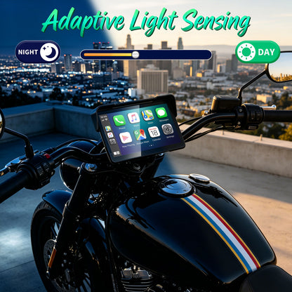2026 Weuaste GPS Carplay 7 inch for Motorcycle with TPMS, Wireless CarPlay & Android Auto, GPS Nevigation, Supports Bluetooth, Siri, Google Assistant, Vioce Control, USB, IP69K HD Waterproof Touchscreen