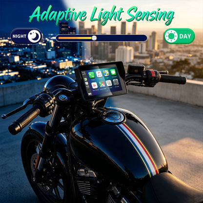 2026 Weuaste GPS Carplay 5 inch for Motorcycle with TPMS, Wireless CarPlay & Android Auto, GPS Nevigation, Supports Bluetooth, Siri, Google Assistant, Vioce Control, USB, IP69K HD Waterproof Touchscreen