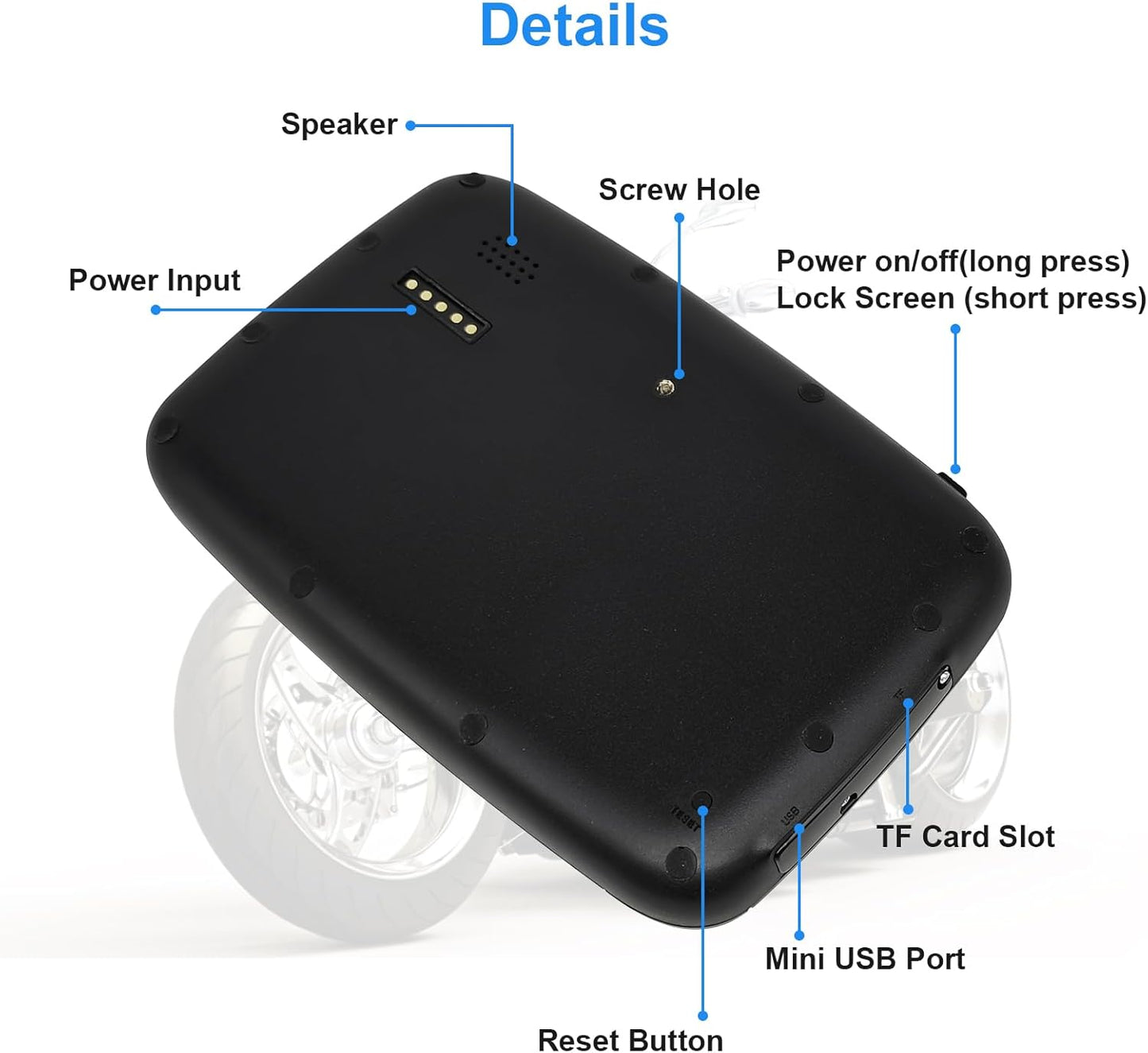 WEUASTE Portable Apple Carplay Screen for Motorcycle, Wireless Apple Car Play & Android Auto GPS for Motorbike, 5" IPS Touch Screen, IPX7 Waterproof, Dual Bluetooth, Support Siri and Google Assistant