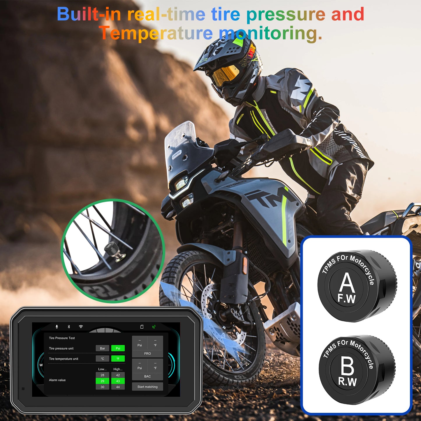 Weuaste MT600 Pro Motorcycle Dash Cam, Quick-Release Magnetic Mount, Motorcycle Carplay & Android Auto GPS Navigation for Motorbike, Dual HD 1080P Camera, TPMS, 6" IP67 Waterproof Touchscreen, Siri