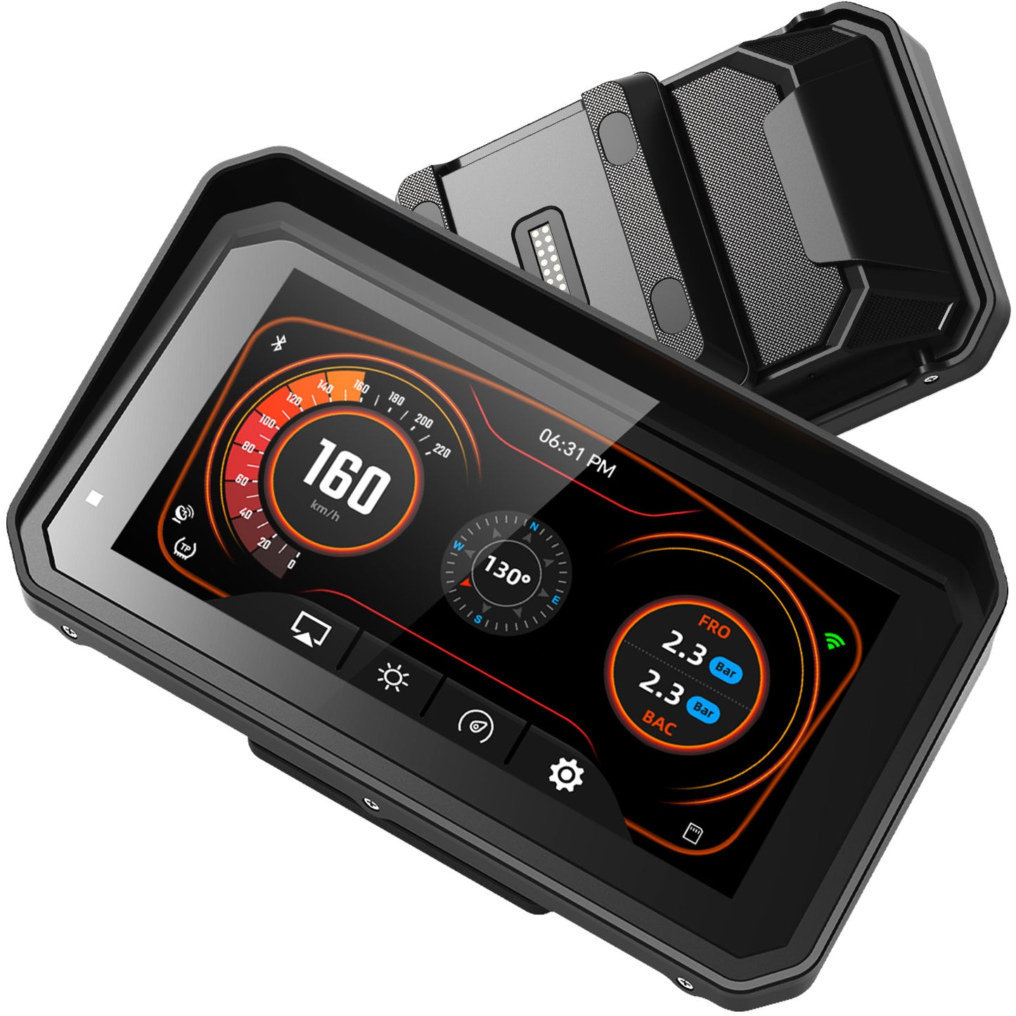 Motorcycle Carplay Screen for BMW R1200GS/R1200GSADV /R1250GS/R1250GSADV Motorcycle, 7 inch Waterproof Touchscreen, Portable Carplay/Android Auto GPS Navigation for Motorbike, Dual Bluetooth