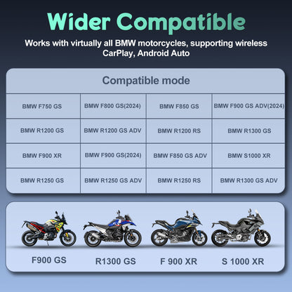 WEUASTE 6" Motorcycle CarPlay GPS Navigation Fit for BMW with Wonder Wheel, Wireless Bluetooth, 1000 Nits Waterproof HD Touch Screen, Plug&Play, Support Voice Control, TPMS/Light Sensor/Siri, Android Auto
