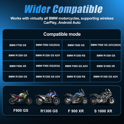 WEUASTE 7" Motorcycle CarPlay Fit for BMW, Native Wonder Wheel Control, Data Reading, Wireless Bluetooth, GPS Navigation System, 1000 Nits IP67 Waterproof Touch Screen, Plug&Play, Android Auto/Siri/TPMS