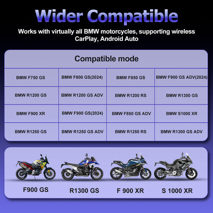 WEUASTE 6.5 Inch Motorcycle CarPlay GPS for BMW, Ultra-Bright CarPlay Screen, 1000 Nits Bright Waterproof HD Touch Screen, Plug&Play Lossless Installation, iOS/Android Native Protocol Support