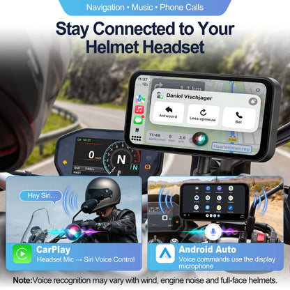 WEUASTE Motorcycle Dash Cam, Portable Motorcycle Carplay/Android Auto, Motorbike GPS Navigation System, 6.25" IP67 Waterproof Touchscreen, Remote Control, Siri, Google Assistant, Free 128G SD Card