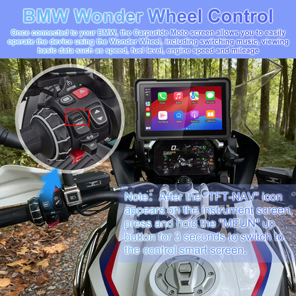 2025 WEUASTE Professional BM700 for BMW R1200GS R1250GS S1000XR Motorcycle CarPlay & Android Auto, 7" Waterproof GPS Screen, Data Reading, Native Wonder, TPMS, Light Sensor, Music Sharing, Intercom,16-Pin