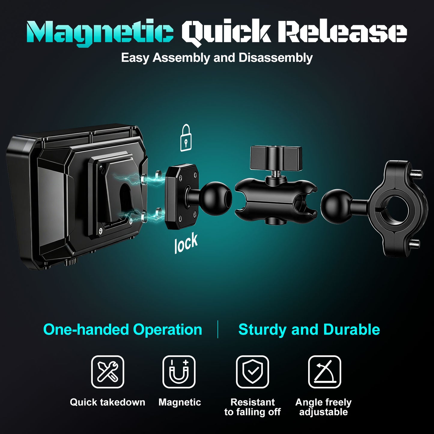 2026 Weuaste 6" Portable Motorcycle CarPlay GPS(Includes 128G SD), with Wireless Android Auto, Dual 2K Dash Cam/Recorder, Navigation, HD Waterproof Touchscreen, Quick-Release Magnetic Bracket, TPMS, BT