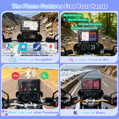 2025 WEUASTE Professional BM700 for BMW R1200GS R1250GS S1000XR Motorcycle CarPlay & Android Auto, 7" Waterproof GPS Screen, Data Reading, Native Wonder, TPMS, Light Sensor, Music Sharing, Intercom,16-Pin