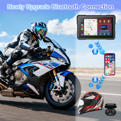 2025 WEUASTE Professional BM700 for BMW R1200GS R1250GS S1000XR Motorcycle CarPlay & Android Auto, 7" Waterproof GPS Screen, Data Reading, Native Wonder, TPMS, Light Sensor, Music Sharing, Intercom,16-Pin