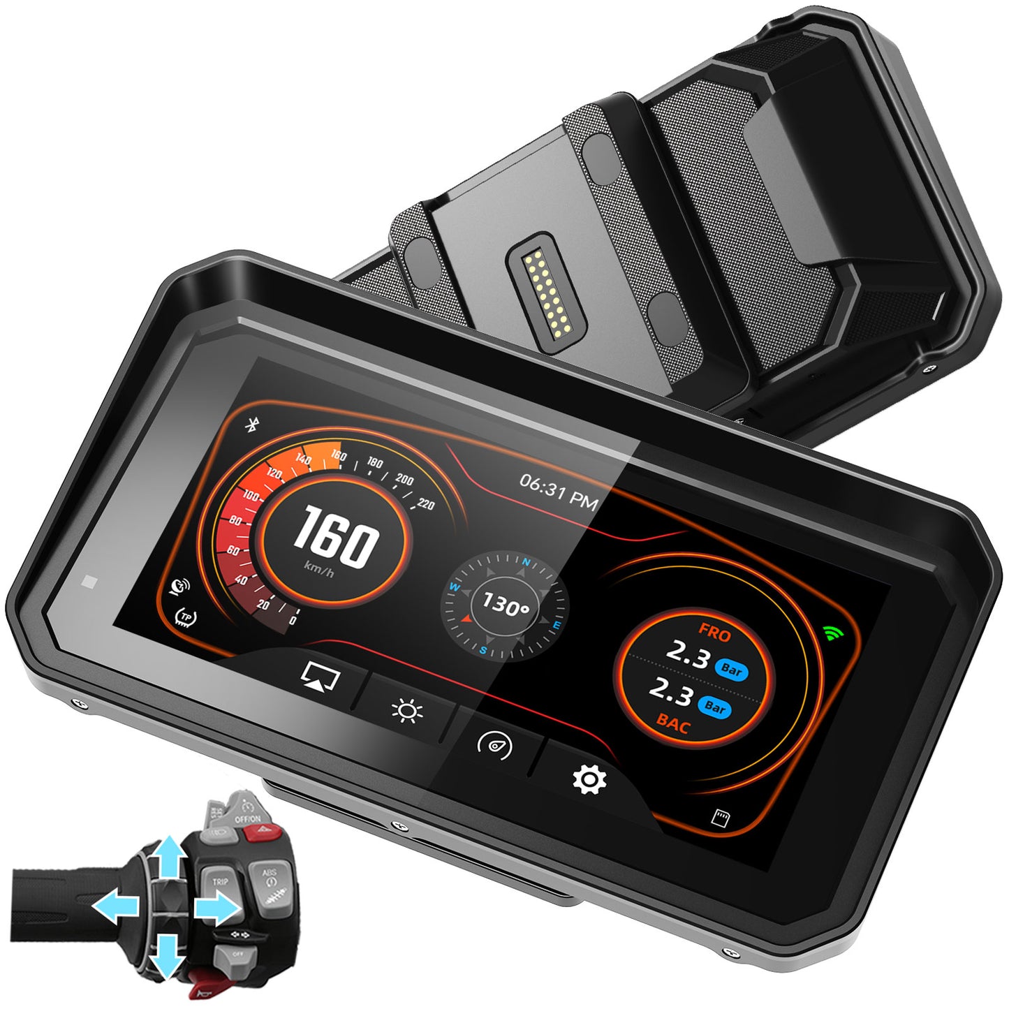 2025 WEUASTE Professional BM700 for BMW R1200GS R1250GS S1000XR Motorcycle CarPlay & Android Auto, 7" Waterproof GPS Screen, Data Reading, Native Wonder, TPMS, Light Sensor, Music Sharing, Intercom,16-Pin