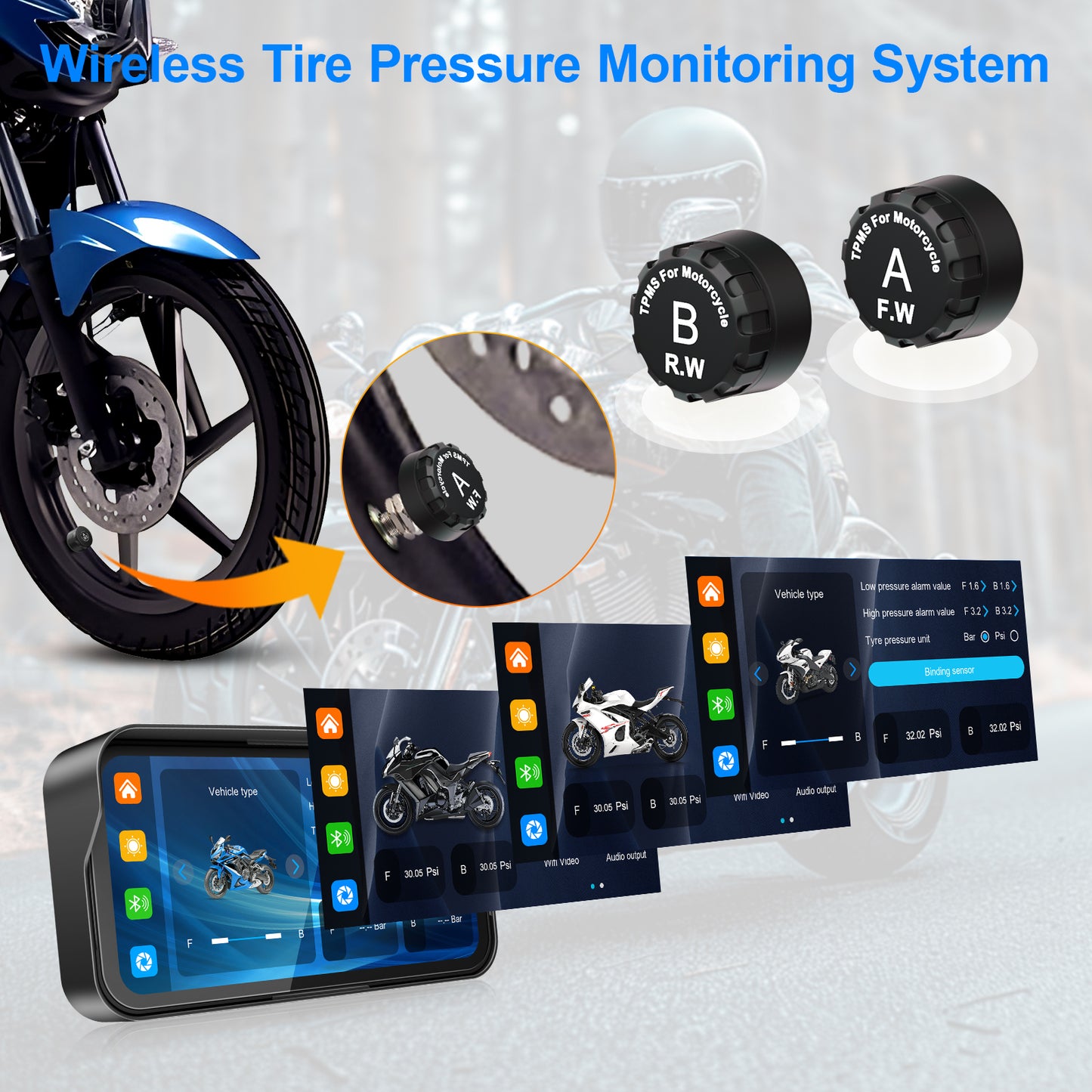 WEUASTE Motorcycle Dash Cam, Motorcycle Carplay/Android Auto, Motorbike TPMS GPS Navigation System, 6.25" IP67 Waterproof Touchscreen, Remote Control, Loop Recording, Support Siri, Free 128G SD Card