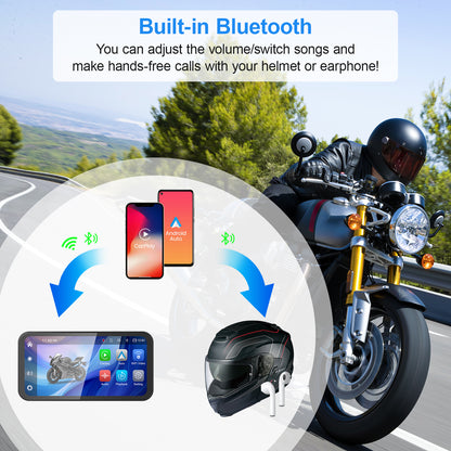 WEUASTE Motorcycle Dash Cam, Portable Motorcycle Carplay/Android Auto, Motorbike GPS Navigation System, 6.25" IP67 Waterproof Touchscreen, Remote Control, Siri, Google Assistant, Free 128G SD Card