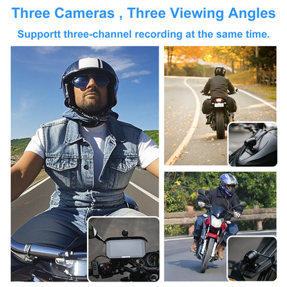 Weuaste MT92C 6.25" Motorcycle Carplay Screen, HD 1080P Dual Dash Cam + First-Person Camera, Moto TPMS, Wireless Car Play/Android Auto/HiCar, Loop Recording, Controller, Metal Anti-Theft Bracket