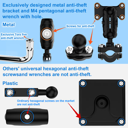 Weuaste MT92A for Motorcycle CarPlay& Android Auto& HiCar, 6.25" Waterproof GPS Navigation for Motorbike, Metal aAnti-theft Bracket, Portable Moto GPS Car Play, Fully laminated Screen, High Brightness