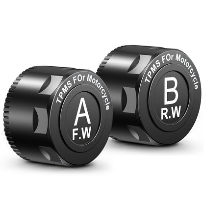 Motorcycle Tire Pressure Monitoring System, TPMS, Wireless Moto TPMS with 2 External Sensors, Valves for Motorcycle Tires